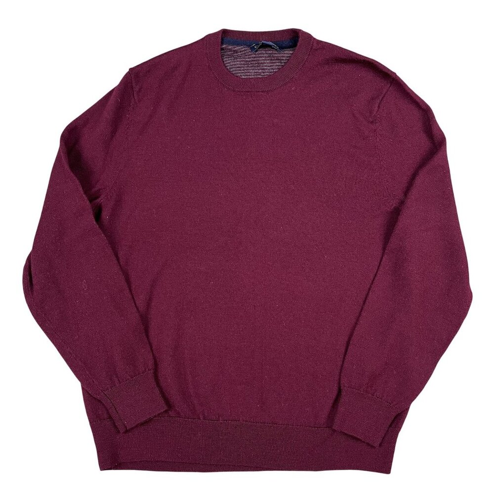 Club‎ Room Mens Wool Blend Burgundy Pullover Sweater Sz Medium